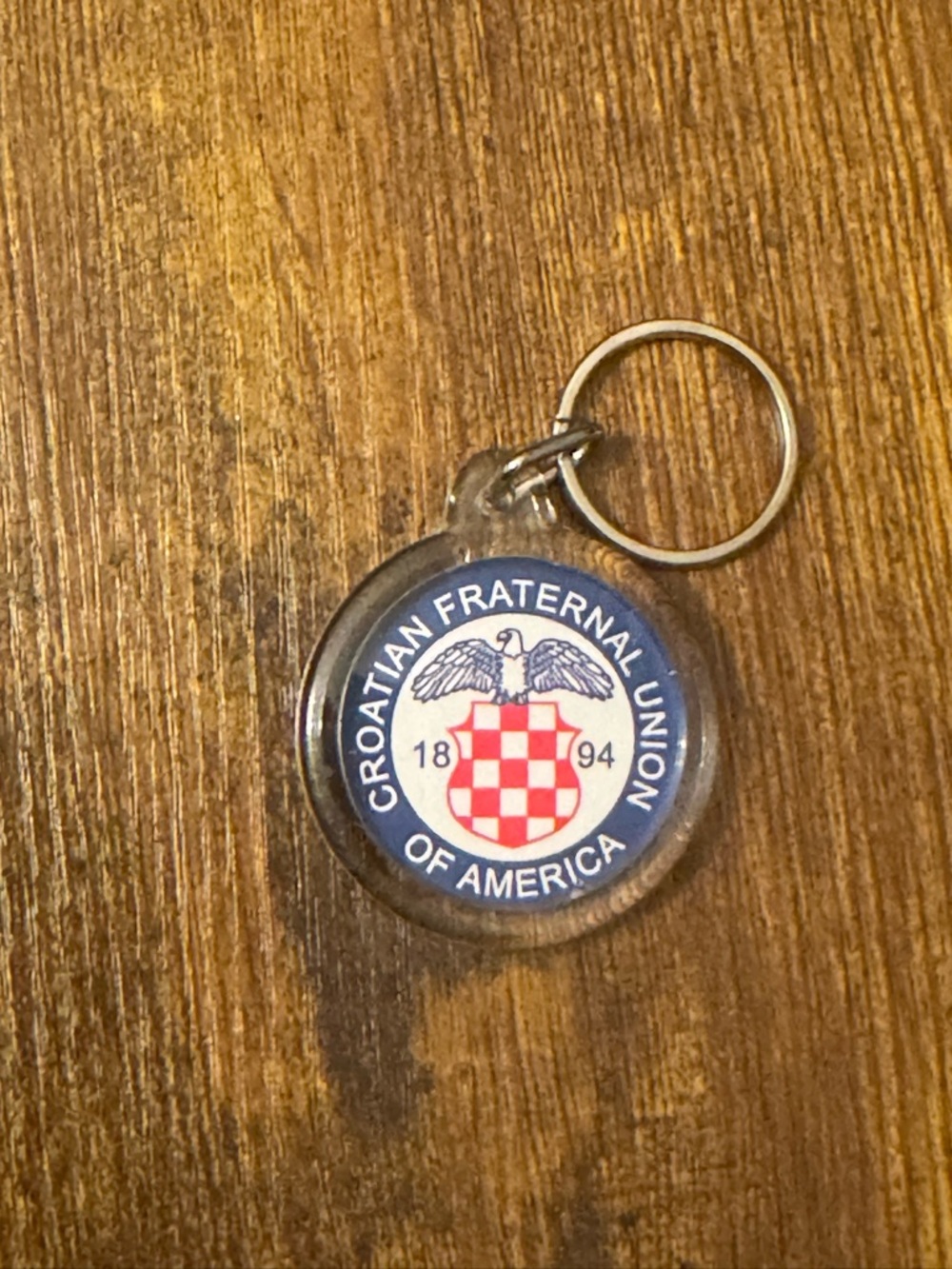 Croatian Fraternal Union CFU America 1894 Vintage Acrylic Keychain Key Ring